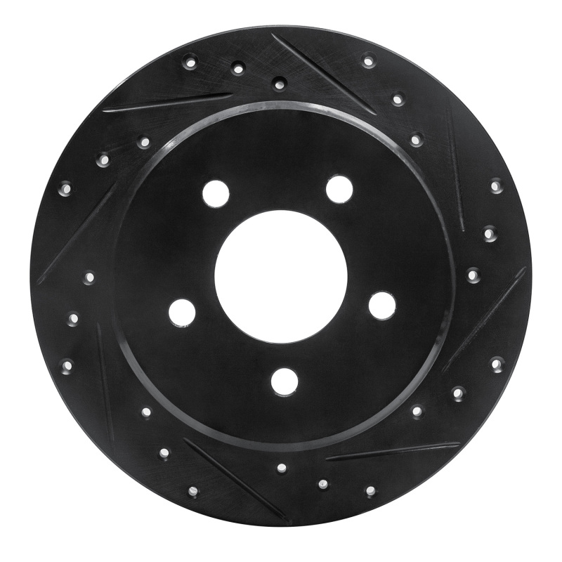 Chrysler Town & Country Brake Rotor (1) - Rear Right - R1 Concepts - Drilled & Slotted - Black - `97-`07
